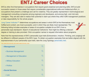 Personality Type Careers ENTJ Example